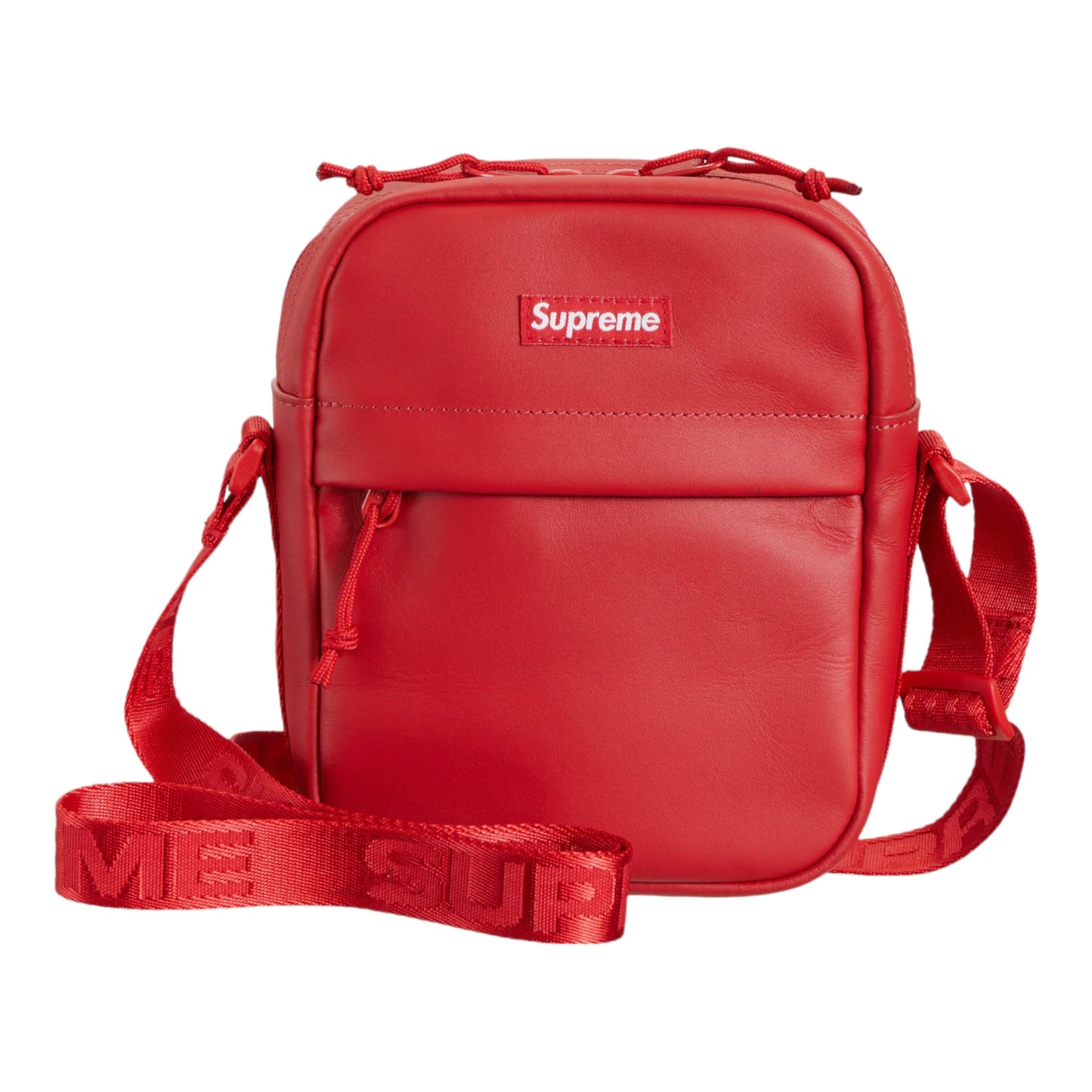 Supreme Leather Shoulder Bag "Black/Red"