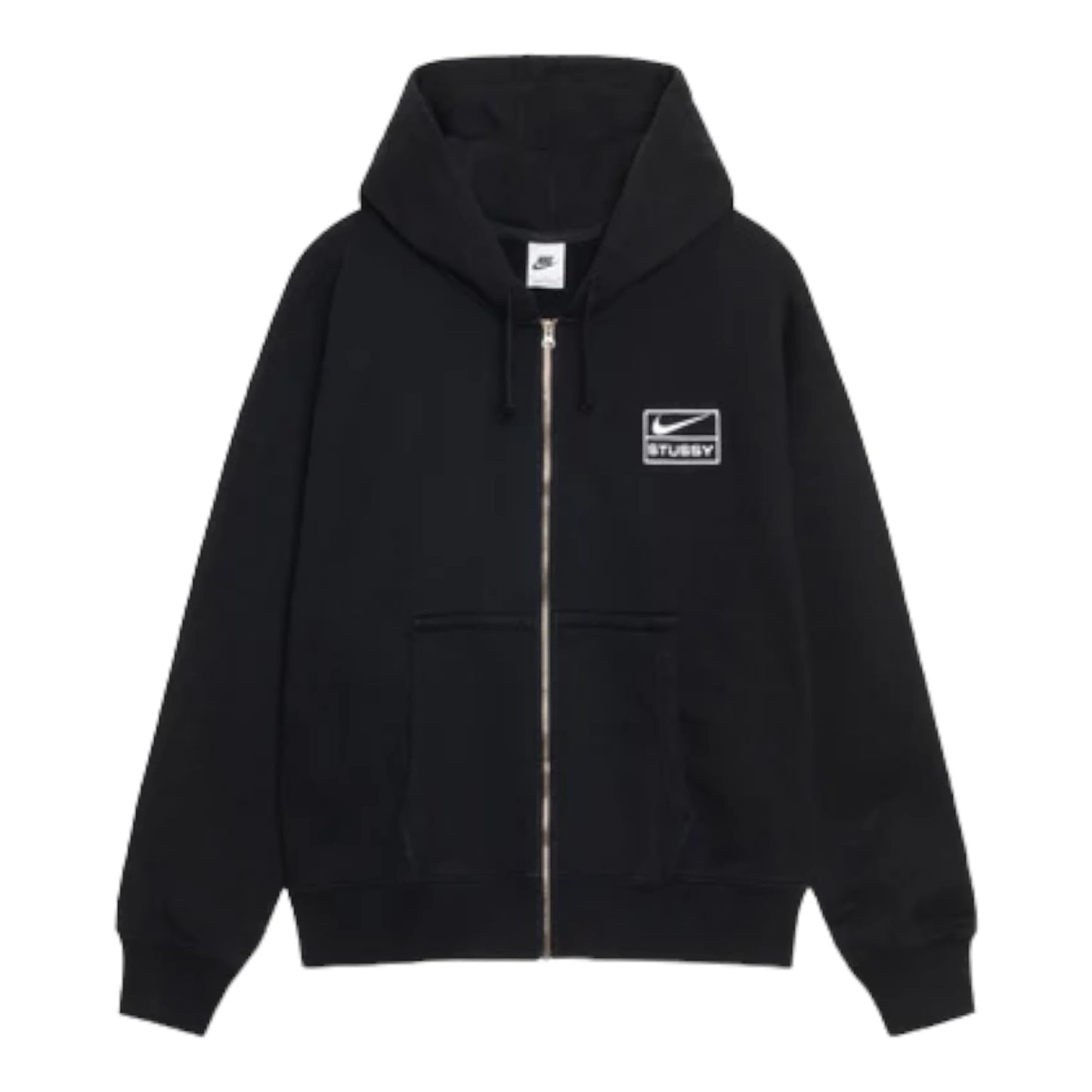 Stussy x Nike Fleece Zip Hoodie "Black/Grey Heather/Light Bone" (SS24)