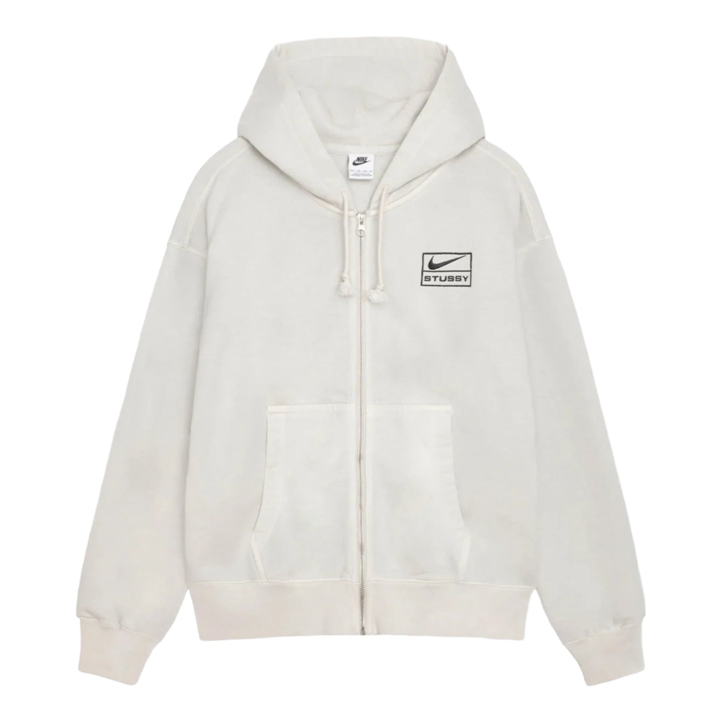 Stussy x Nike Fleece Zip Hoodie "Black/Grey Heather/Light Bone" (SS24)