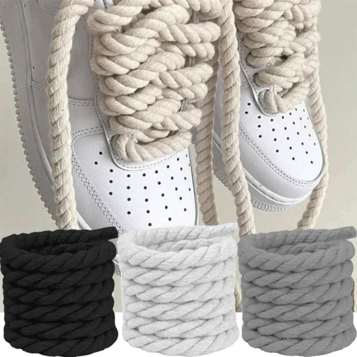 Thick cotton Rope laces 100-140cm (2pcs.)