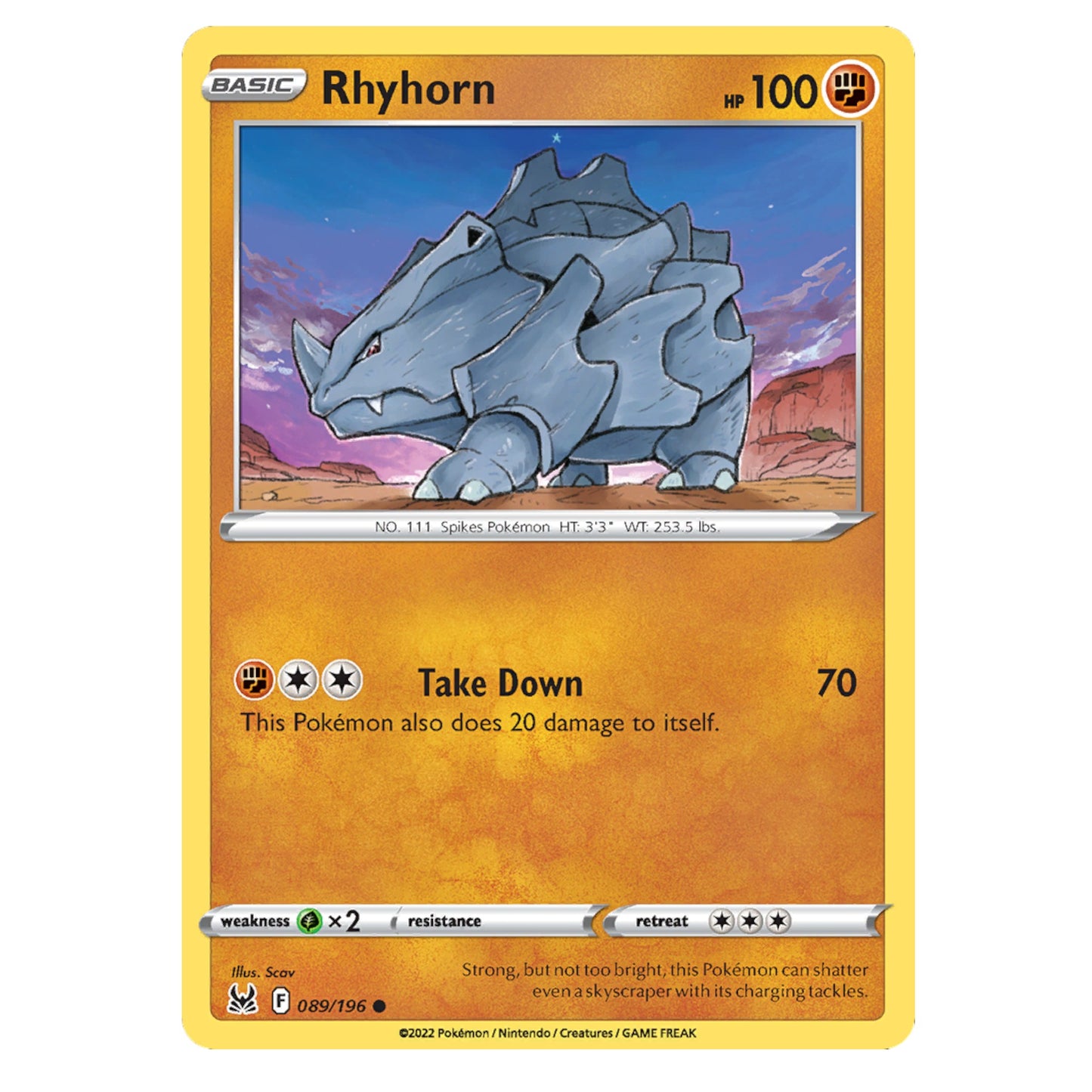 Pokémon Rhyhorn #089/196