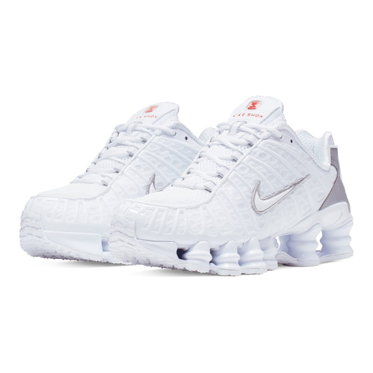 Nike Shox TL White Metallic Silver Max Orange (Women's)