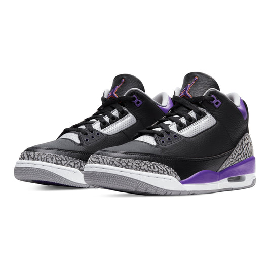 Air Jordan 3 Retro Schwarz Court Lila