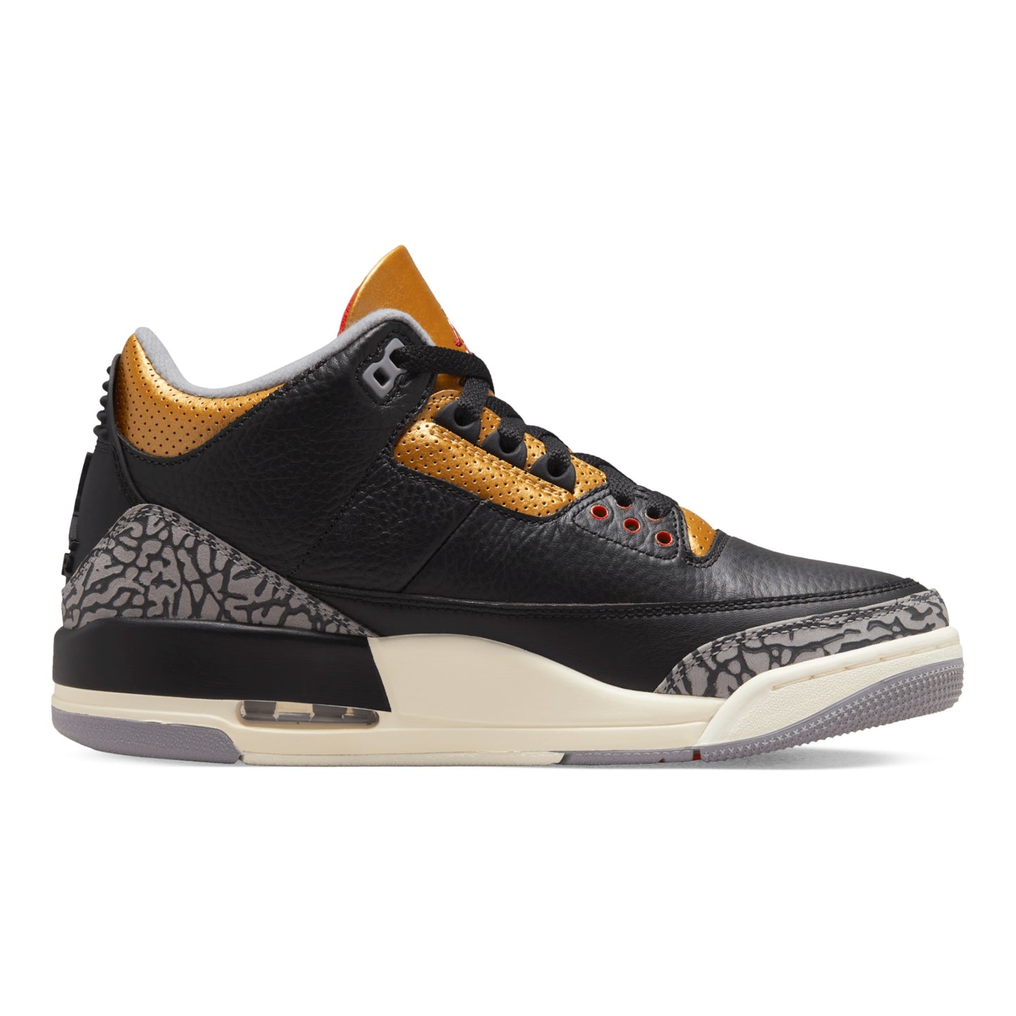 Jordan 3 Retro Black Cement Gold (Damen)