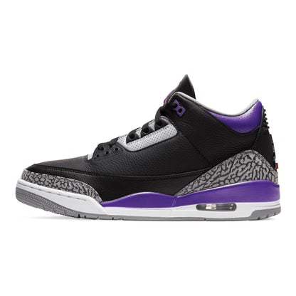 Air Jordan 3 Retro Schwarz Court Lila